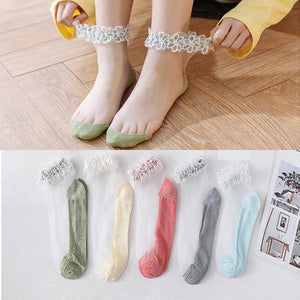 💖Mother's Day 49% Off💖Pearl Lace Transparent Socks