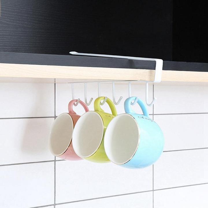 Under-Cabinet Hanger Rack (6 Hooks)