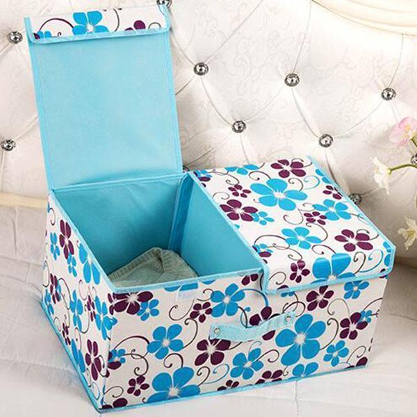 Cloth Art Folding Storage Box With Cover