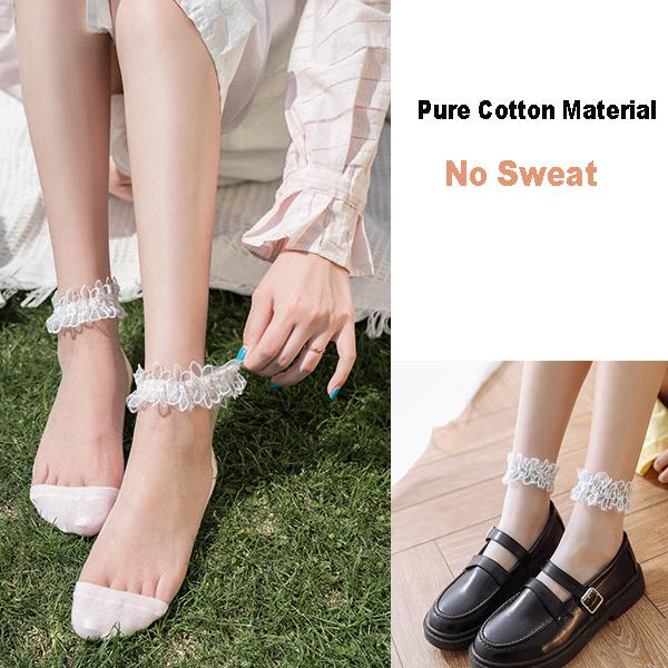 💖Mother's Day 49% Off💖Pearl Lace Transparent Socks