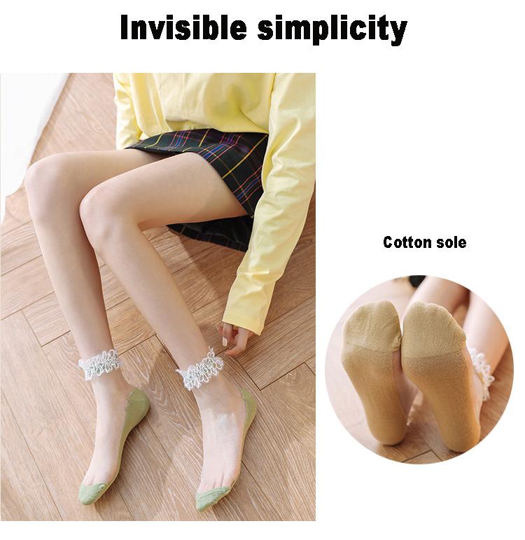 💖Mother's Day 49% Off💖Pearl Lace Transparent Socks