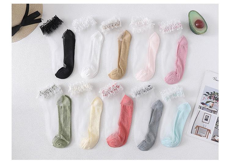 💖Mother's Day 49% Off💖Pearl Lace Transparent Socks