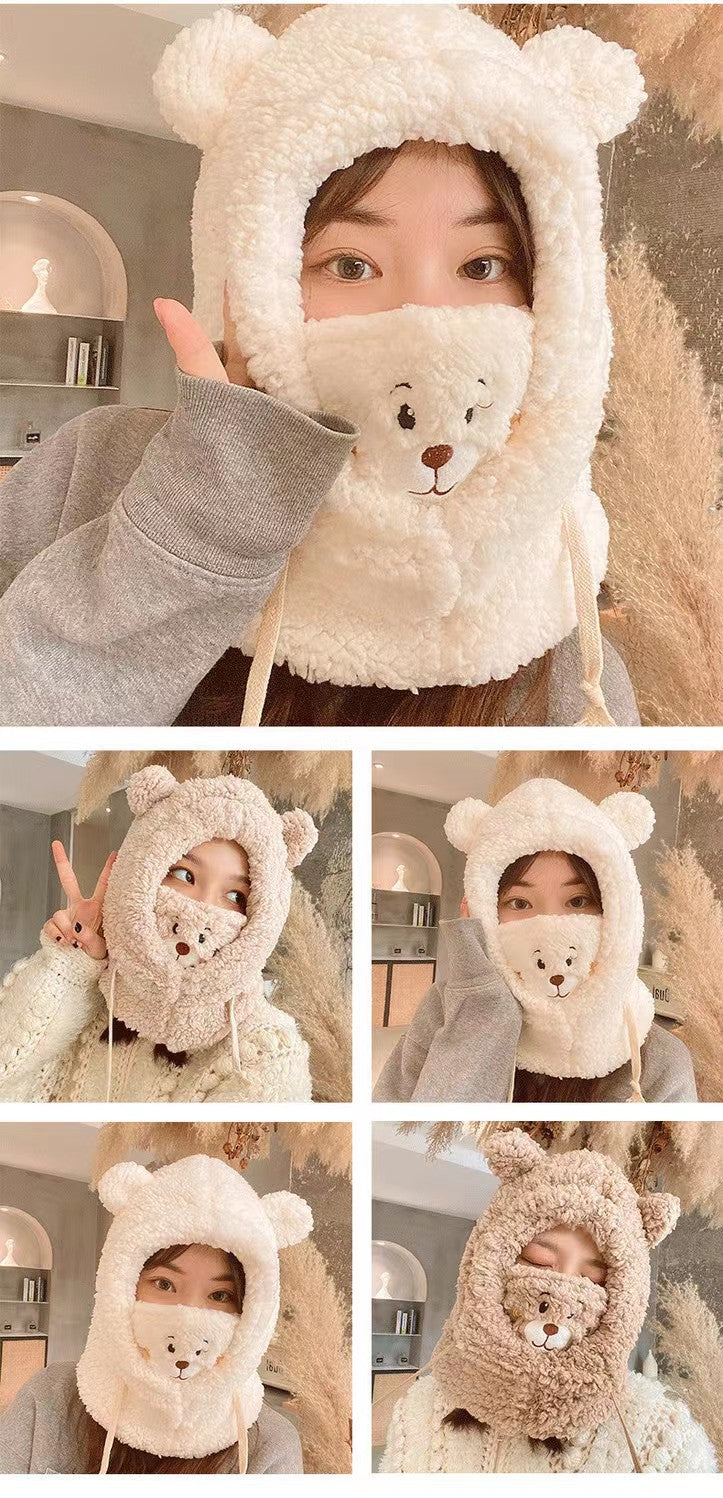 Creative Three-in-one Bear One-piece Cap