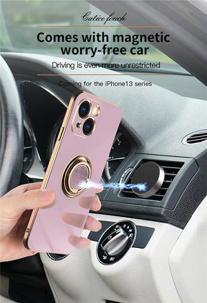 Electroplating Magnetic Ring Phone Case (Iphone)